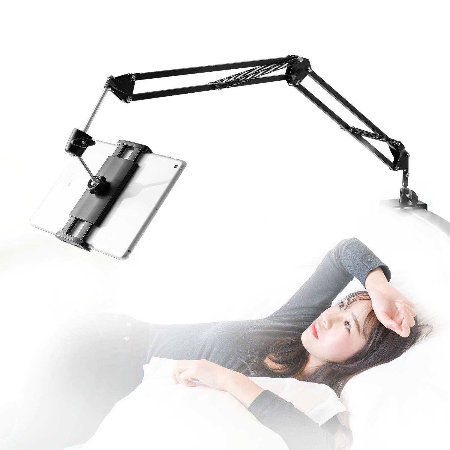 Tablet Stand for Bed,360 Degree Rotating Bed Tablet Mount Holder Stand with A...-image