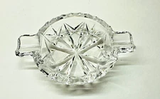 Vintage Small Cut Clear Glass Two Rest Ashtray