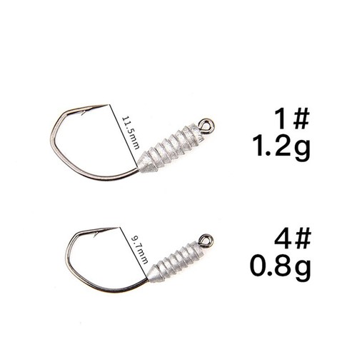 5 Pezzi Ganci a Verme Offset Ganci da Pesca Ampia Gap Pesce Gancio per Esche Morbide - Foto 2 di 8