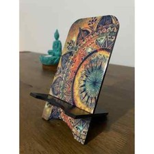 hand made phone stand hand made in south america pure wood.