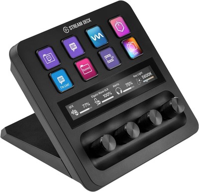 D Elgato Stream Deck Plus Audiomixer Touch-Leiste Drehregler LCD-Tasten USB-C Ka
