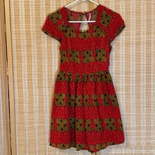 Free People Red Geometric Tribal Print Open Back Mini Dress Womens Size Small