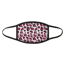 Pink Leopard Print Face Mask  Animal Print Mask