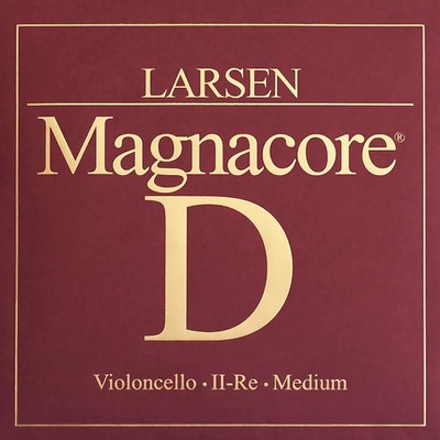 Larsen Strings Magnacore Cello D String 44 Size, Medium Steel, Ball End