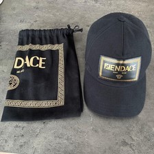 FENDACE FENDI x VERSACE Baseball Cap Black Gold Logo Storage Bag from Japan