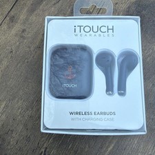 iTouch Wireless Bluetooth Earbuds Navy Anchor Print New Sealed