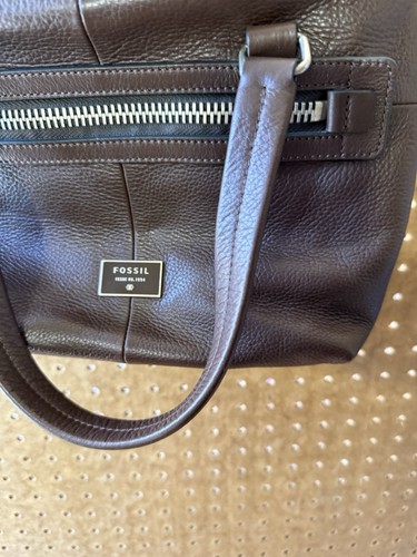 FOSSIL Dawson Satchel Espresso Leather Crossbody Bag - 第 2/7 張圖片