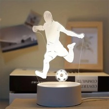 3D Football Player LED Table Lamp Uplight For Living Room Bedroom Bedside Decor