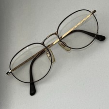 VTG Giorgio Armani 165 759 Round Oval Gold Tortoise Eyeglasses Frames 50-20-140