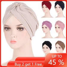 Muslim Women Hijab Hat Turban Hair Loss Chemo Caps Beanie Head Wrap Bonnet Caps