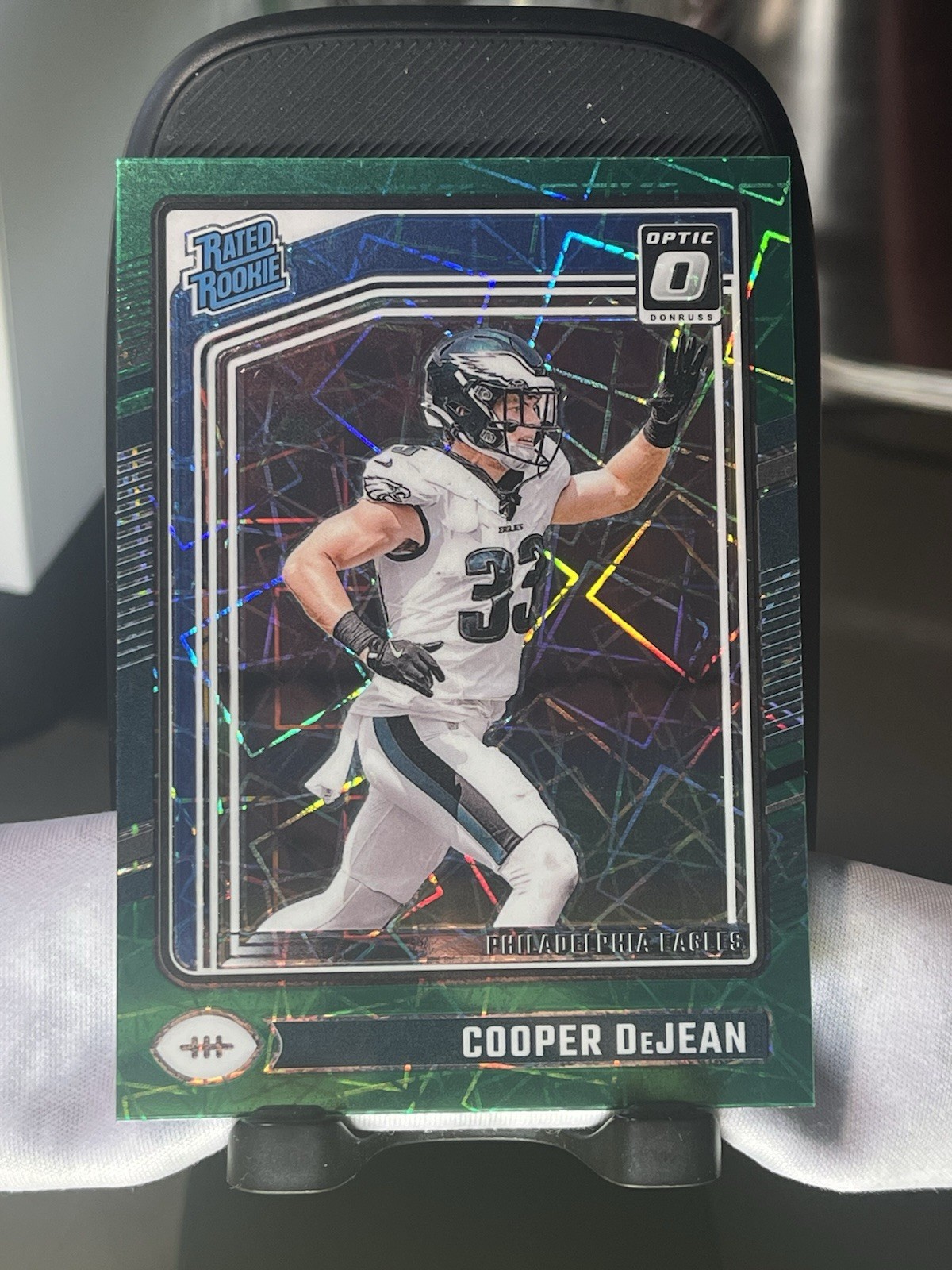 2024 Panini Donruss Optic Rated Rookie Cooper DeJean #221 Green Velocity Prizm
