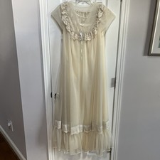 VTG StudioLine 1960s Peignoir Medium Night Gown Robe Set negligee sheer