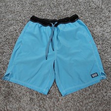SAXX Oh Buoy 2N1 Volley 7" Swim Shorts Mens Small Blue Ballpark Pouch Lined 7"