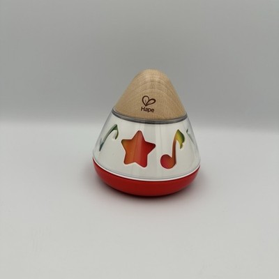 Hape Rotating Baby Music Box Twists Spins Plays Music Rainbow Colors Wooden Toy