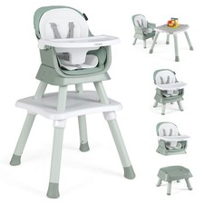 8-in-1 Baby High Chair w/ Double-layer Cushions Multifunctional Toddler Black