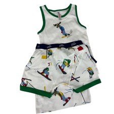 New Mini Boden Tank Boxer PJ Set with Bag 9 10 Boys Animals Ski