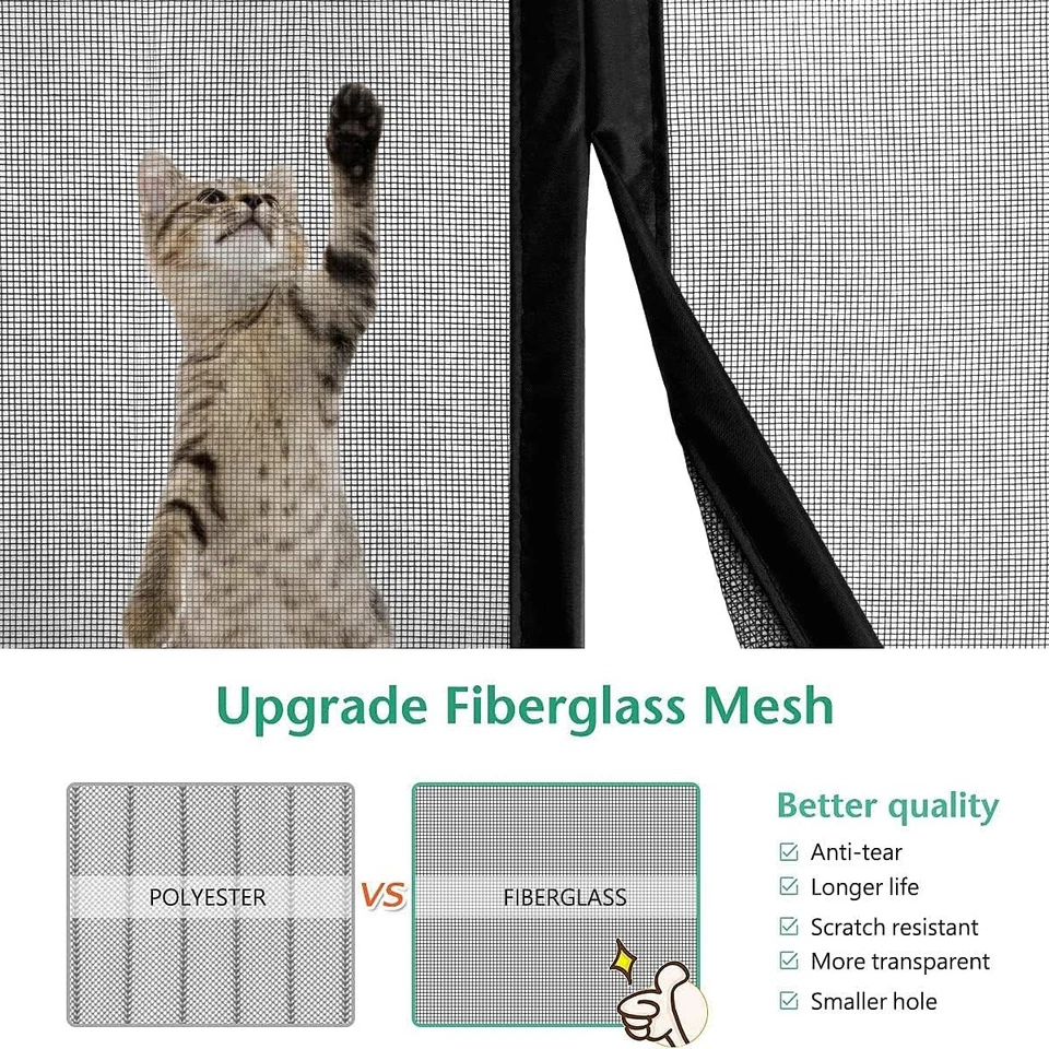 Магнитный экран двери для французской двери (72"Wx80"L) стекла раздвижной экран двери - Изображение 4 из 4