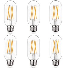 Dimmable E26 LED Light Bulb 6W,Equivalent 60W,E26 Tubular Light Bulb,Antique ...