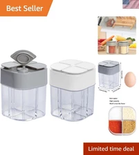 Stylish 2 Pack Spice Containers with Compartmentalized Storage - Ideal for Chefs