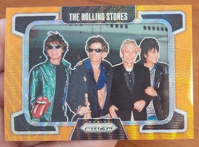 JAGGER RICHARDS WOOD ROLLING STONES 2025 PRIZM ORANGE WAVE REFRACTOR 27/259 #99