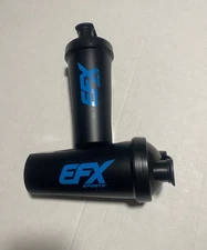 2 PACK EFX Sports Shaker Bottle With Blender Ball, Black  24 Oz. NEW