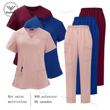 Medical Nursing Uniform Scrubs for Women with Pocket Scrub Set Jogger Pant Top