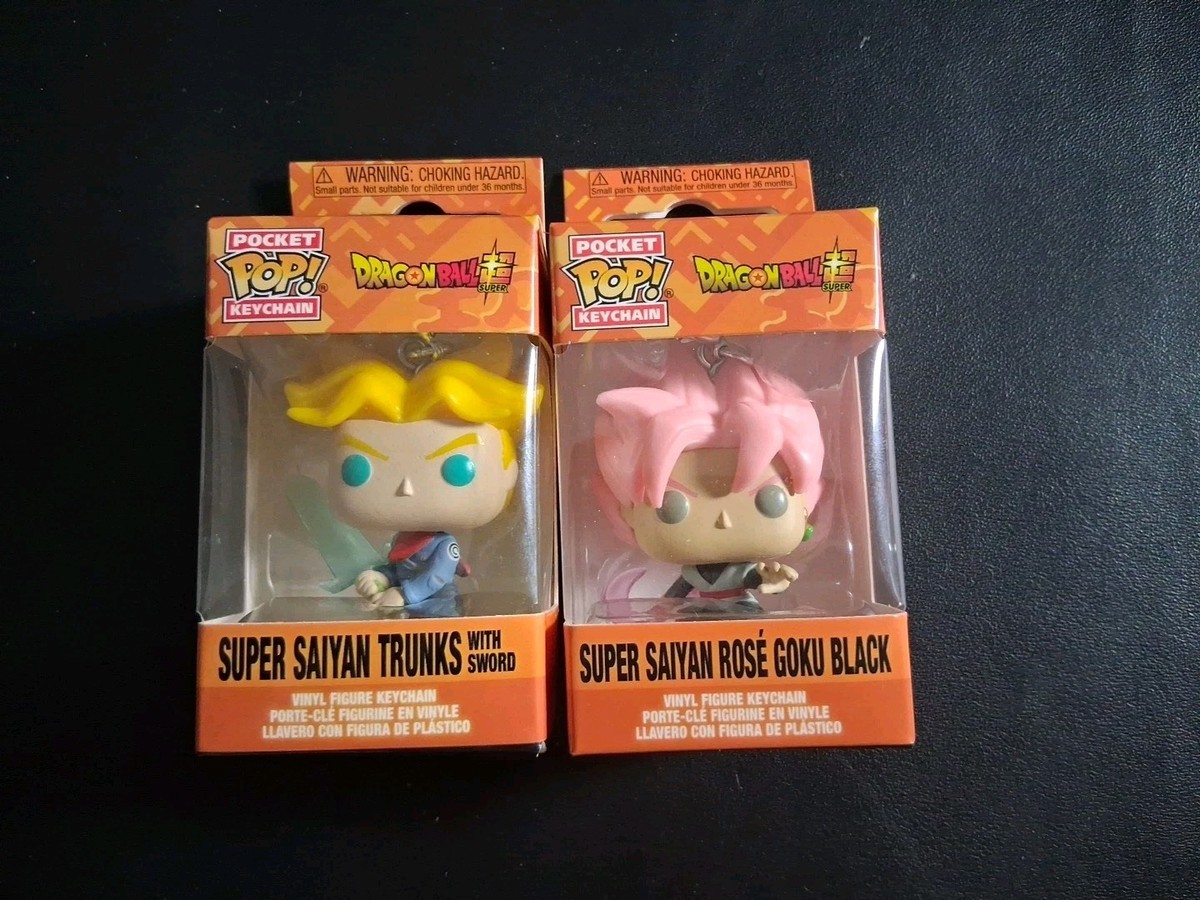 2 Funko Pop Keychain Dragon Ball Super: Saiyan Future Trunks and Rose Goku  Black | eBay