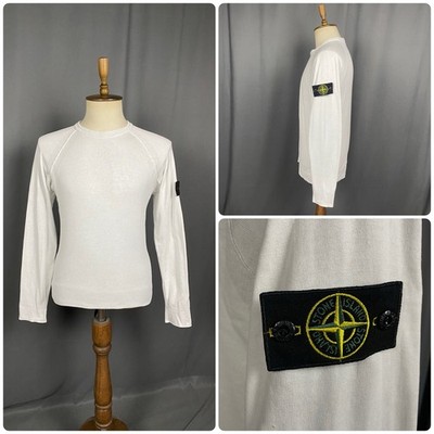 Stone Island Herren Pullover Beige Weiß Rundhals Größe L