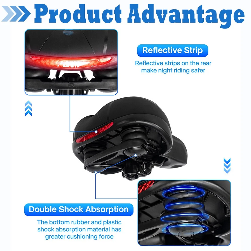 Велосипедное седло, комфортное, широкое, мягкое гелевое велосипедное сиденье, спортивная воздушная подушка, мужская, женская - Изображение 4 из 4