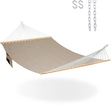 11 FT Double Outside Hammock Quick Dry Olefin Fabric Hammock with Spreader Ba...