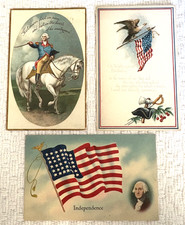 GEORGE WASHINGTON POSTCARDS - VINTAGE - LOT OF 3 ASSORTED
