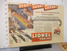 newspaper ad 1934 LIONEL TRAIN toy 1056E 243E 234E streamline premium catalog