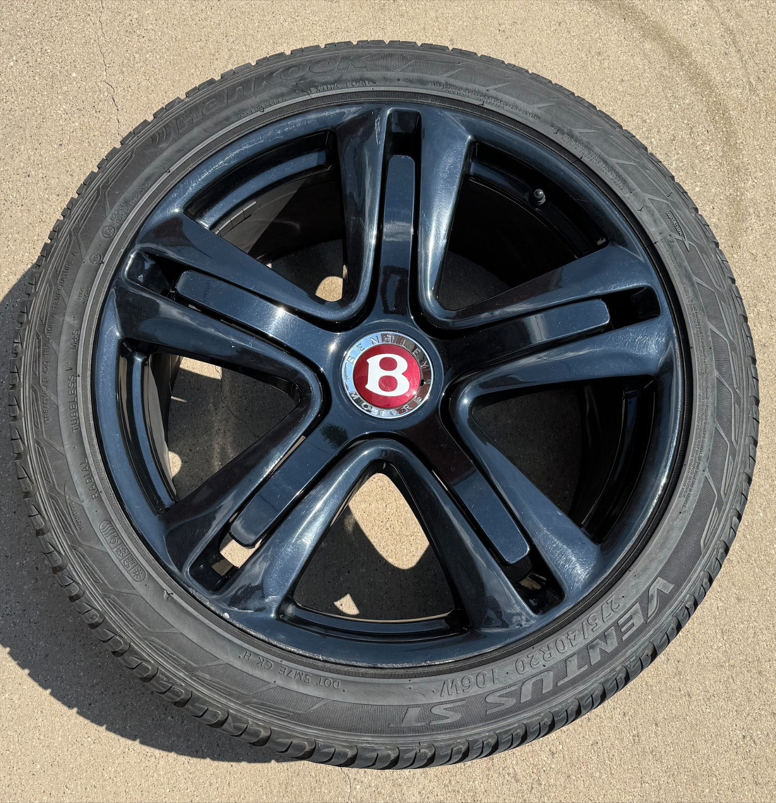OEM 21" Bentley Continental GT Flying Spur Twin Spoke Wheels Rims w/Tires Black