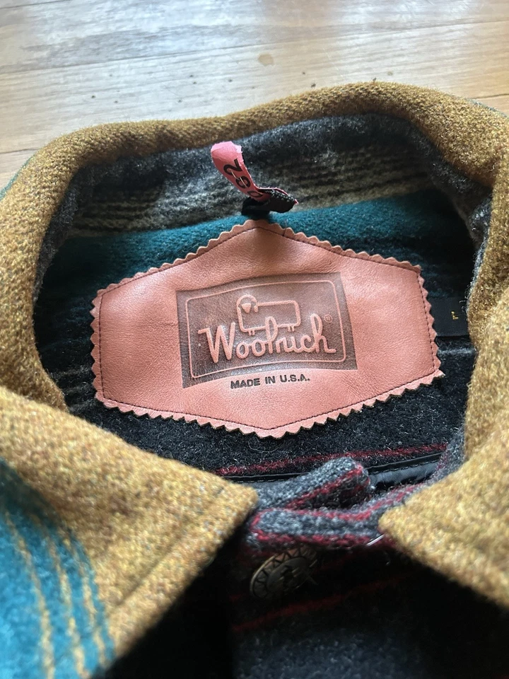 Vintage Woolrich Wool Striped Button Up Coat Size Large - Image 2 of 2