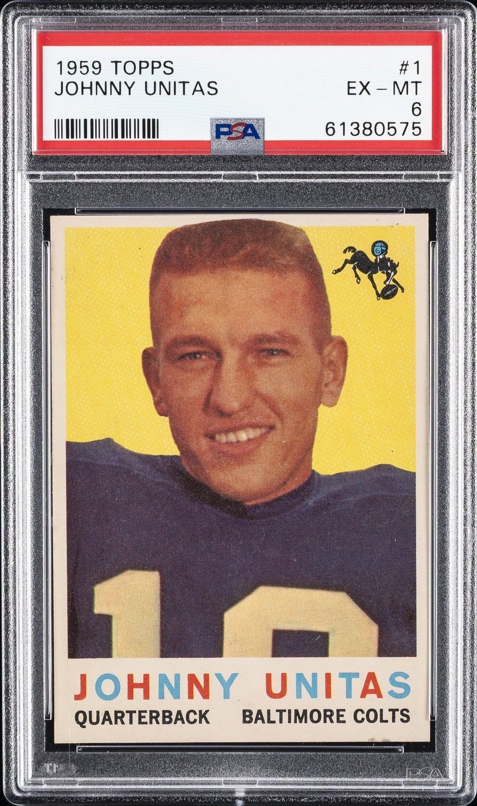 1959 Topps Johnny Unitas Baltimore Colts PSA 6 EX-Mint #1 cc23