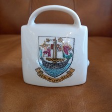 WH GOSS CRESTED CHINA MODEL  OF SWISS COW BELL.SEAL OF LYME REGIS CREST