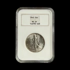 1945 Walking Liberty Silver Half Dollar 50C - NGC MS64 Old Fatty Holder - 0358
