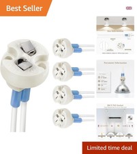 High-Heat Resistant MR16 GU5.3 Bi-Pin Lamp Holder - 5-Pack with 150MM Lead