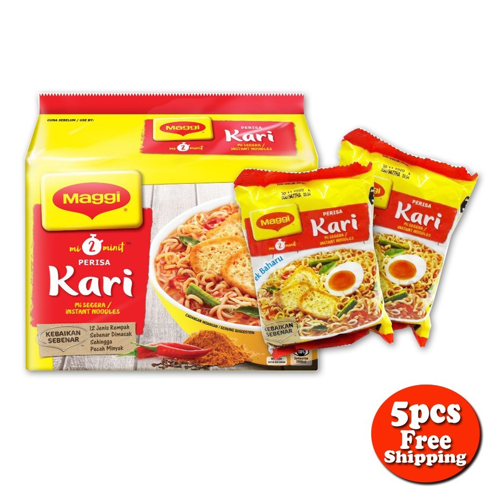 MAGGI 2-Minute Curry Instant Noodles 79g x 5 Pack Halal ✅ FREE SHIPPING