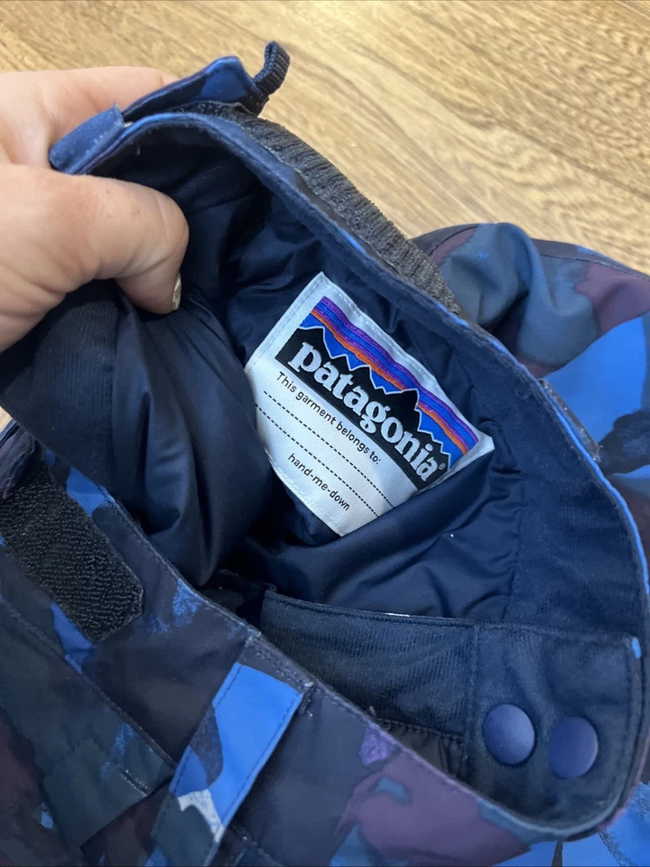 Pantalones de esquí para nieve Patagonia Snowbelle H2NO aislados azul/púrpura, para niña talla L/12 Foto 4 de 4