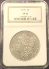 ⚠️  1894-S  1-Dollar Morgan Dollar  NGC  XF-45 !  Beautiful RARER DATE !  ⚠️