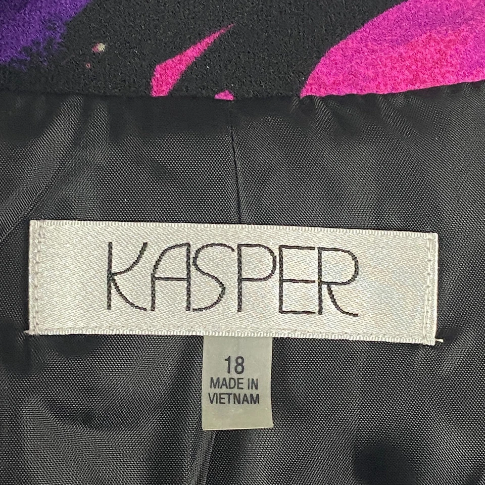 Kasper 开襟西装外套 18 码多色花卉弹力 — 第 4/4 张图片