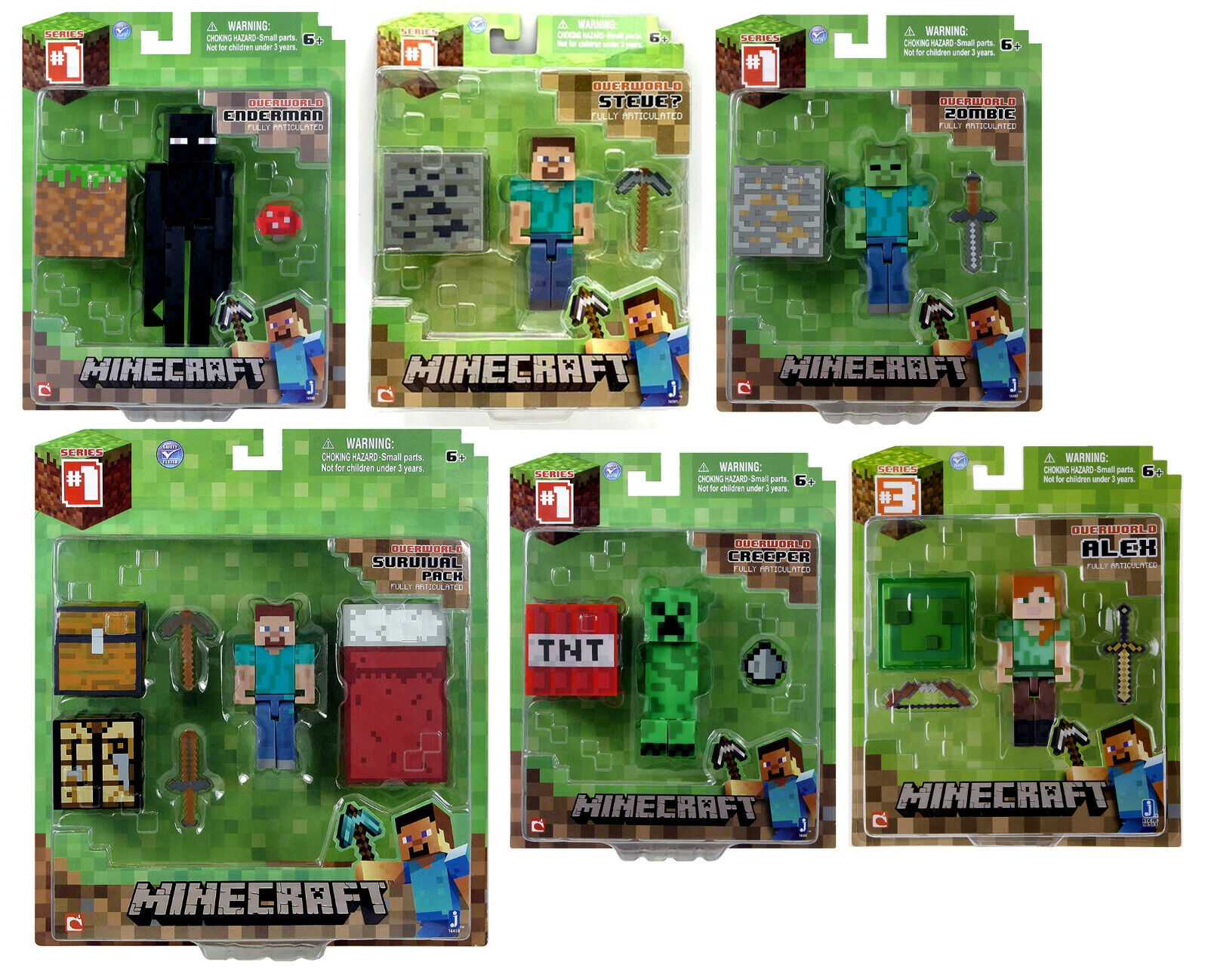 Minecraft Overworld Noob Adventure Set, 3 Action Figures