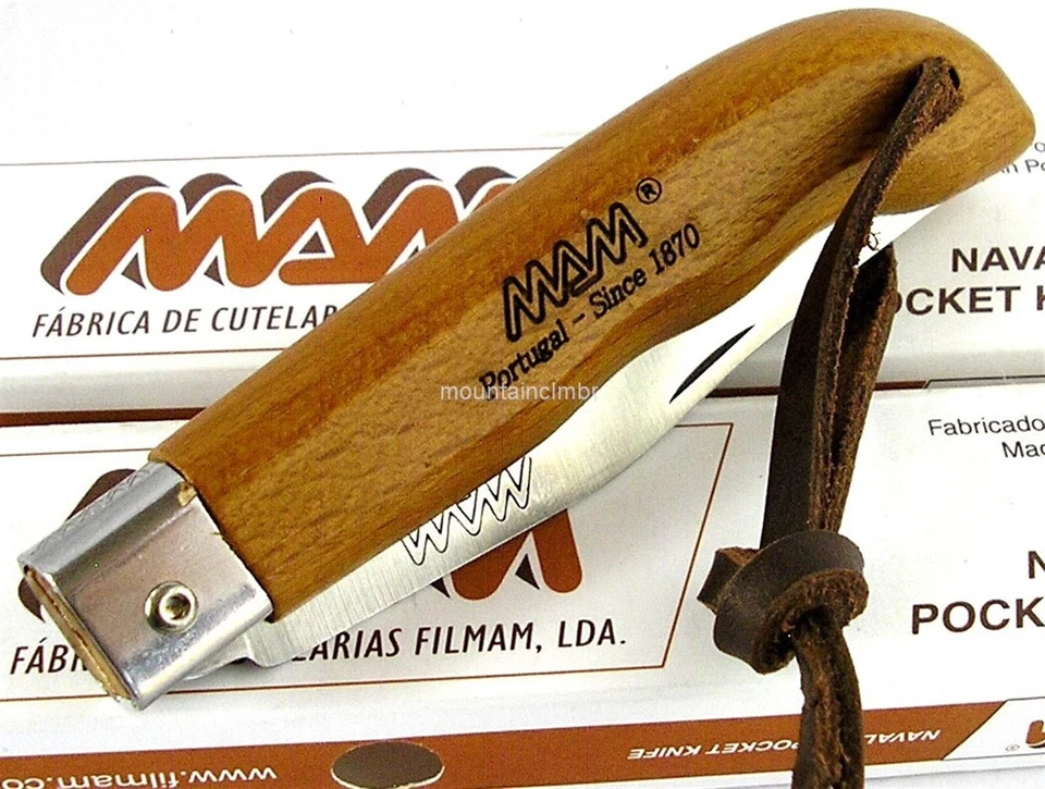 MAM Sportive Knife Clip Point Blade 7.1/3.9/3.2 Beech Wood Handle Lanyard 2047 - Image 2 of 3