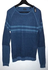 Buffalo David Bitton Crew Neck Sweater XXL Indigo Blue Multi Color Block NWT