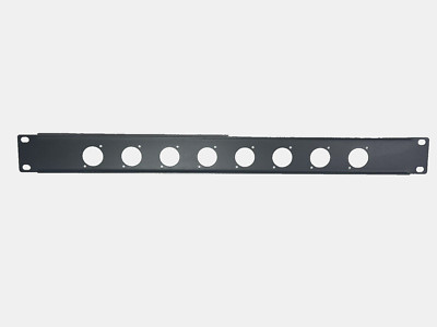 1U (Space) Black Heavy Duty Rack Case Panel w/ 8 XLR ''D'' Cutouts 19'' X 1.75''