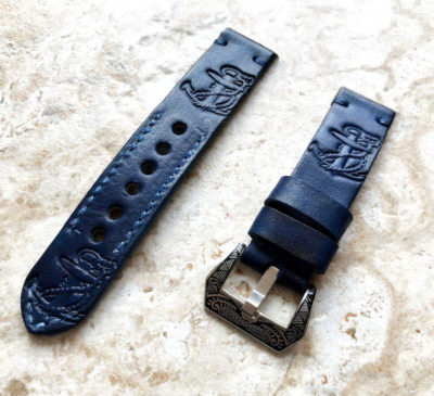 Royalty Anker Geprägte Handgemacht Band für Google Pixel Uhr 5 4 3 45mm -A22