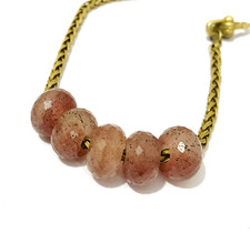 5 Pcs. Cherry Rose Quartz Gemstone Big Hole 5MM Beads Large Hole Beads 14x8mm