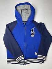 POLO Ralph Lauren Blue Big Pony Full Zip Hooded Jacket Sz Small 8