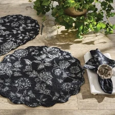 Park Designs Blooming Floral Reversible Quilted Placemats ~~ Set of 2 ~~